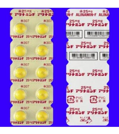 25mg. Alinamin-F Sugar-Coated Tablets: 100 tablets