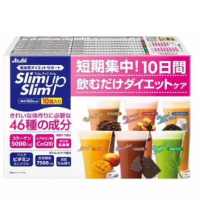 Asahi Slim Up Slim диетические протеиновые коктейли Ассорти / 10 порций