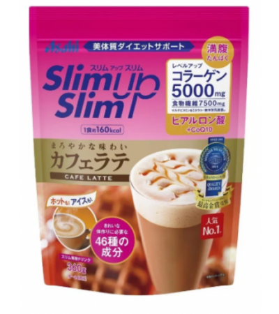 Asahi Slim Up Slim диетический протеиновый коктейль Латте / 315гр